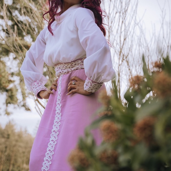 60s does Edwardian Purple Vintage Dress - Picture 3 of 10